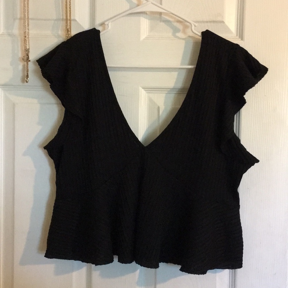Deep v black top